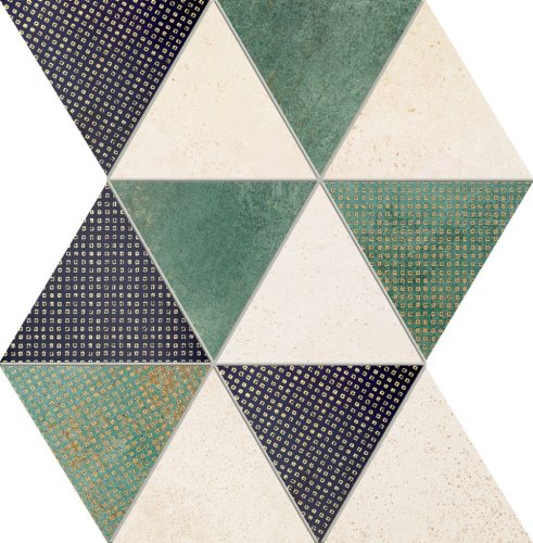 Domino Margot Green 25,8x32,8 matt+fényes mozaik 