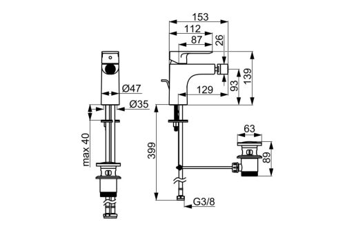 HANSA BASIC Bidé csaptelep 55433243