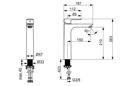 HANSA BASIC Magas mosdócsaptelep 55472203