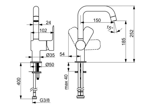 HANSA BASIC Mosdó csaptelep 55542203
