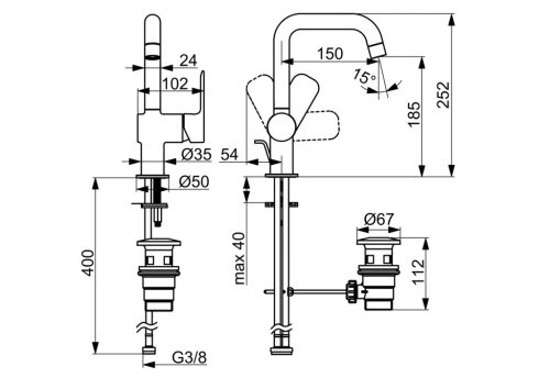 HANSA BASIC Mosdó csaptelep 55552243 