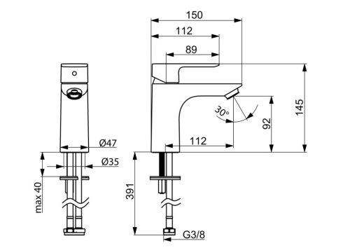 HANSA BASIC Mosdó csaptelep XL 5552220300006