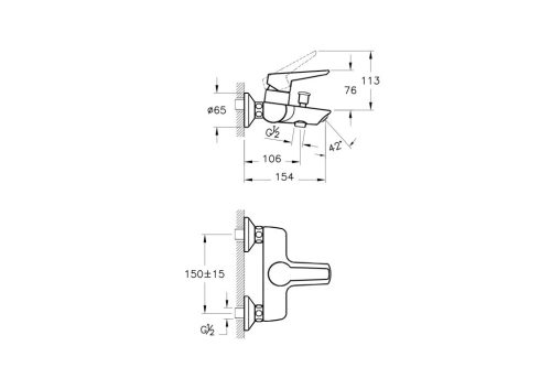 Vitra Solid S kád/zuhany csaptelep A42444EXP